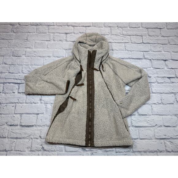 KUHL Flight Jacket Polar Fleece Fuzzy Zip Up Oatmeal beige size Large - Picture 1 of 15